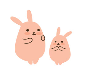 ゆるいうさぎの親子、吹き出しなし