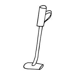 vacuum cleaner hand drawn in doodle style. illustration of cleaning technique.