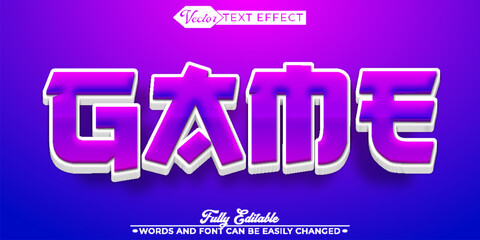 Fototapeta premium Cartoon Purple Game Editable Text Effect Template