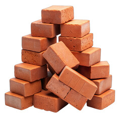 Obraz premium Pile of brick isolated on transparent background