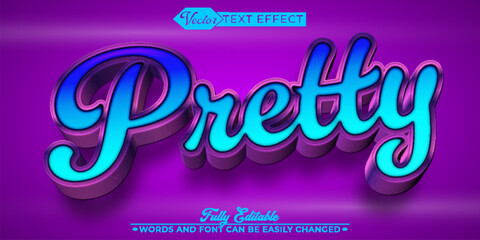 Obraz premium Purple Pretty Vector Editable Text Effect Template