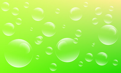 bright fresh green gradient illustration background with bubble ornaments