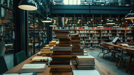 Obraz premium Photo of a book leaves the page open, in a library is background, Generative AI