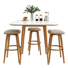 Kitchen Table Isolated on Transparent or White Background, PNG