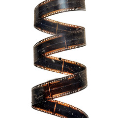 35mm Filmstrip with Dust Isolated on Transparent or White Background, PNG