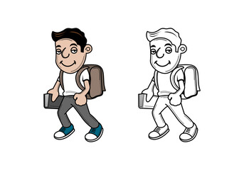 Student Doodle Cartoon Character Design Illustration vector eps format suitable for your design needs logo illustration animation etc