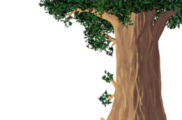 Big tree cartoon clipart vector and illustration © Deninda