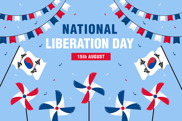 Obraz premium korea national liberation day background illustration