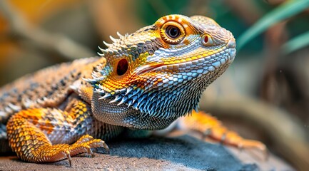 Obraz premium lizard on a branch