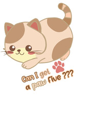 Cute cat clipart cartoon vector and illustration