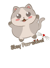 Happy cat clipart cartoon vector and illustration