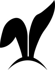 Naklejka premium bunny ears icon, Rabbit ear silhouette, Easter hare pictogram. Cute bunny ears headband for Easter, rabbit costume mask, festive decoration for head. on transparent background, for greeting card.