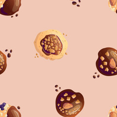Seamless cookie pattern. Design for fabric, textile, wallpaper, packaging.	