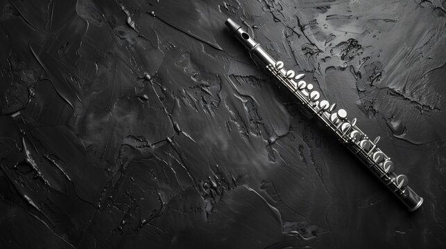 A sleek flute on a monochromatic background with subtle texture variations