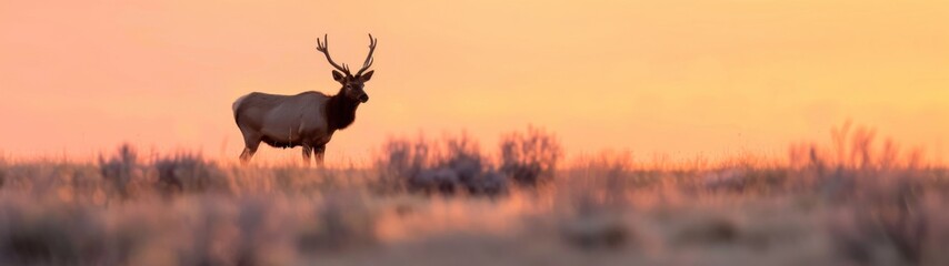 Elk Silhouette at Dawn, Maxwell Wildlife Refuge, Kansas
