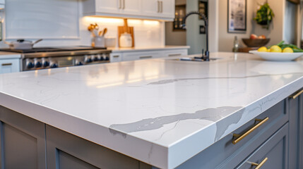 Kitchen with a White Slab