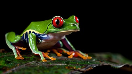 Red-Eyed Tree Frog Agalychnis Callidryas on a leaf