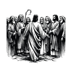 Emmaus Road Encounter, Depict the disciples recognizing Jesus after his resurrection