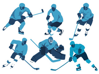 Obraz premium Ice hockey players spoerts vector art