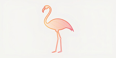Obraz premium A watercolor painting of a flamingo with its signature pink feathers. The bird is standing gracefully, with detailed brush strokes capturing the texture and color of its plumage