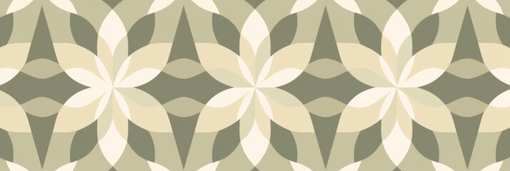 Fototapeta premium A pattern of overlapping cream and green floral shapes