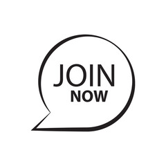 join now sign on white background	