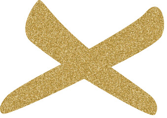 gold glitter Multiplication symbol, time symbol, 