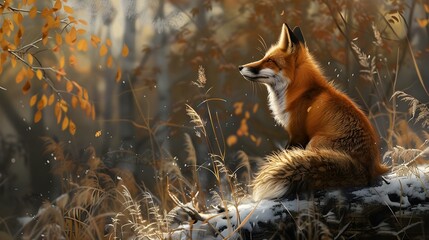 Fototapeta premium Red fox in the wilderness