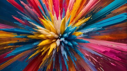 Color Burst: Energetic Abstract Composition. Generative Ai.