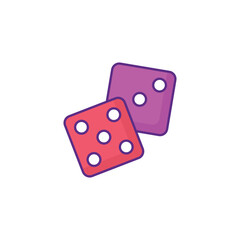lucky dice icon design with white background stock illustration