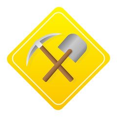 Obraz premium Pickaxe and shovel. Miner and digger tool. Vector illustration