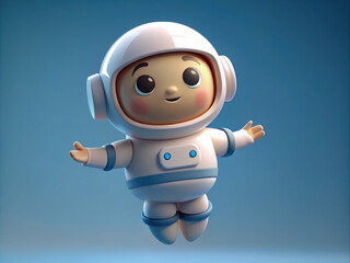 4K Flying Cartoon Character in Space