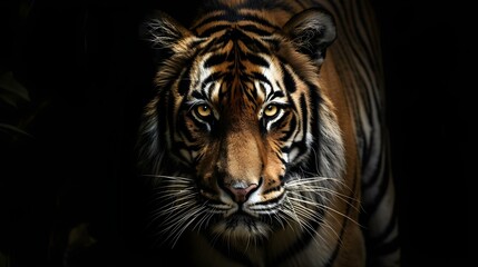 Fototapeta premium Tiger on a black background