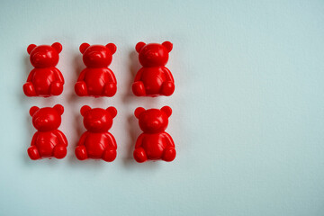 Red color animals sorter toy. Educational games for colors sorting