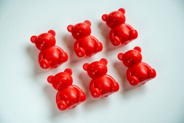 Red color animals sorter toy. Educational games for colors sorting