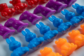 Multi-colored animals sorter toy. Educational games for colors sorting