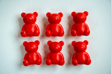 Red color animals sorter toy. Educational games for colors sorting
