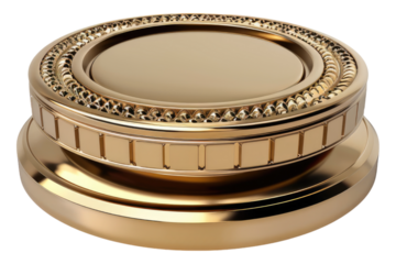 100 golden podium award isolated on transparent background