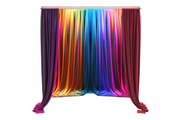 A colorful stage backdrop isolated on transparent background