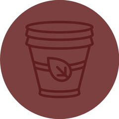 Bioplastics packaging Vector Line Maroon Circle Maroon