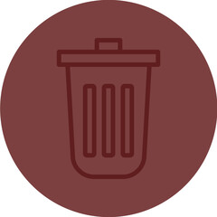 Recyclable disposables Vector Line Maroon Circle Maroon