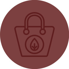 Packaging environmental impact Vector Line Maroon Circle Maroon