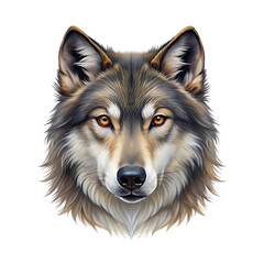 Fototapeta premium Wolf head on a transparent background, png