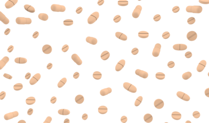 top view pil medicine  space against transparent background