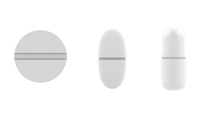 top view pil medicine  space against transparent background