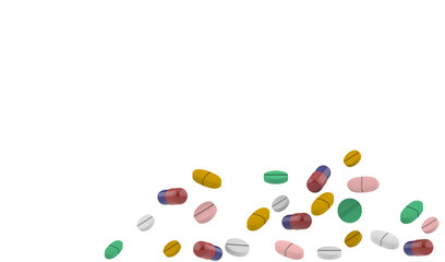 Top view of medicine spices isolated on background