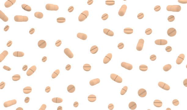 top view pil medicine  space against transparent background