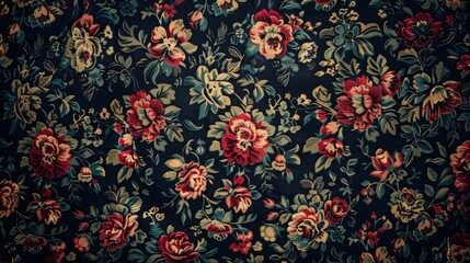 Vintage Floral Fabric Texture.