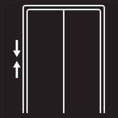 Elevator icon for buildings and commercial establishments. Concept of walking uphill with arrows on isolated white background