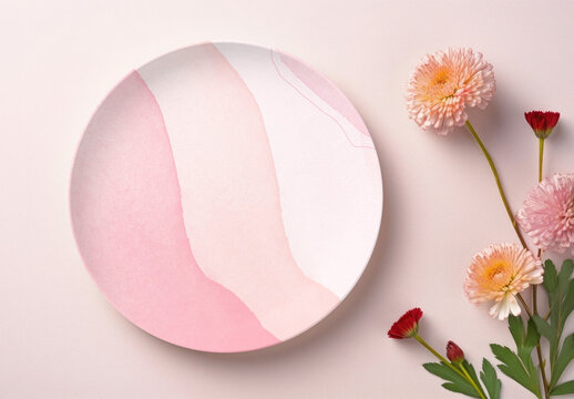 Flatlay Plate Mockup With Generative AI
